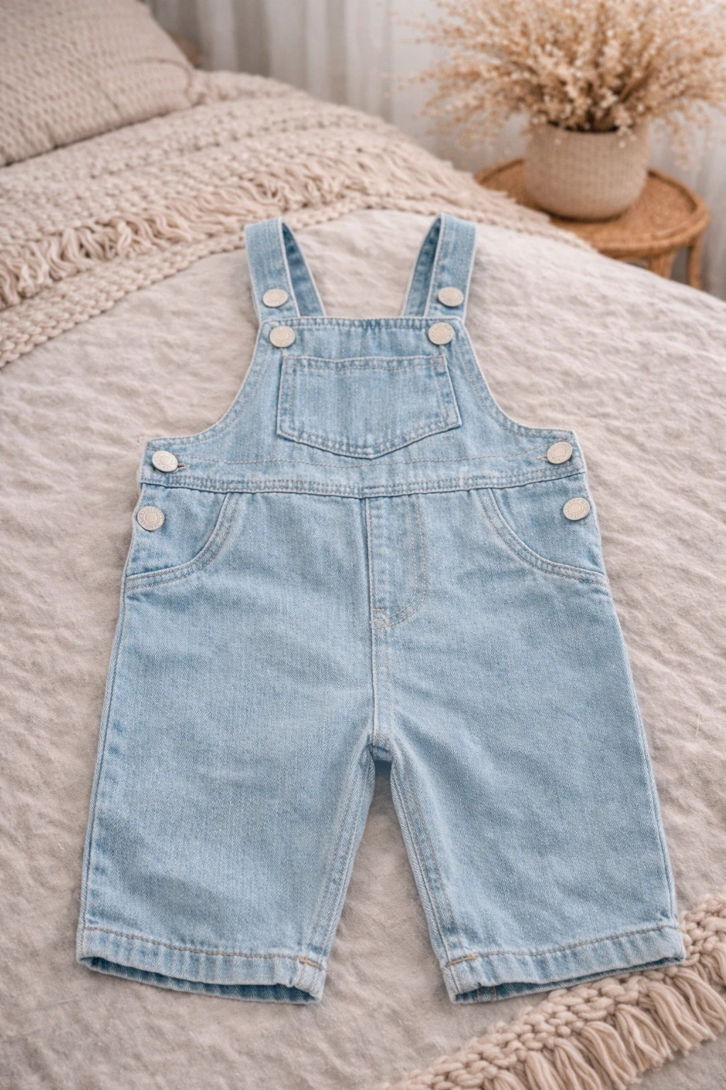 Salopette short bébé en jean SHEIN 9-12 mois