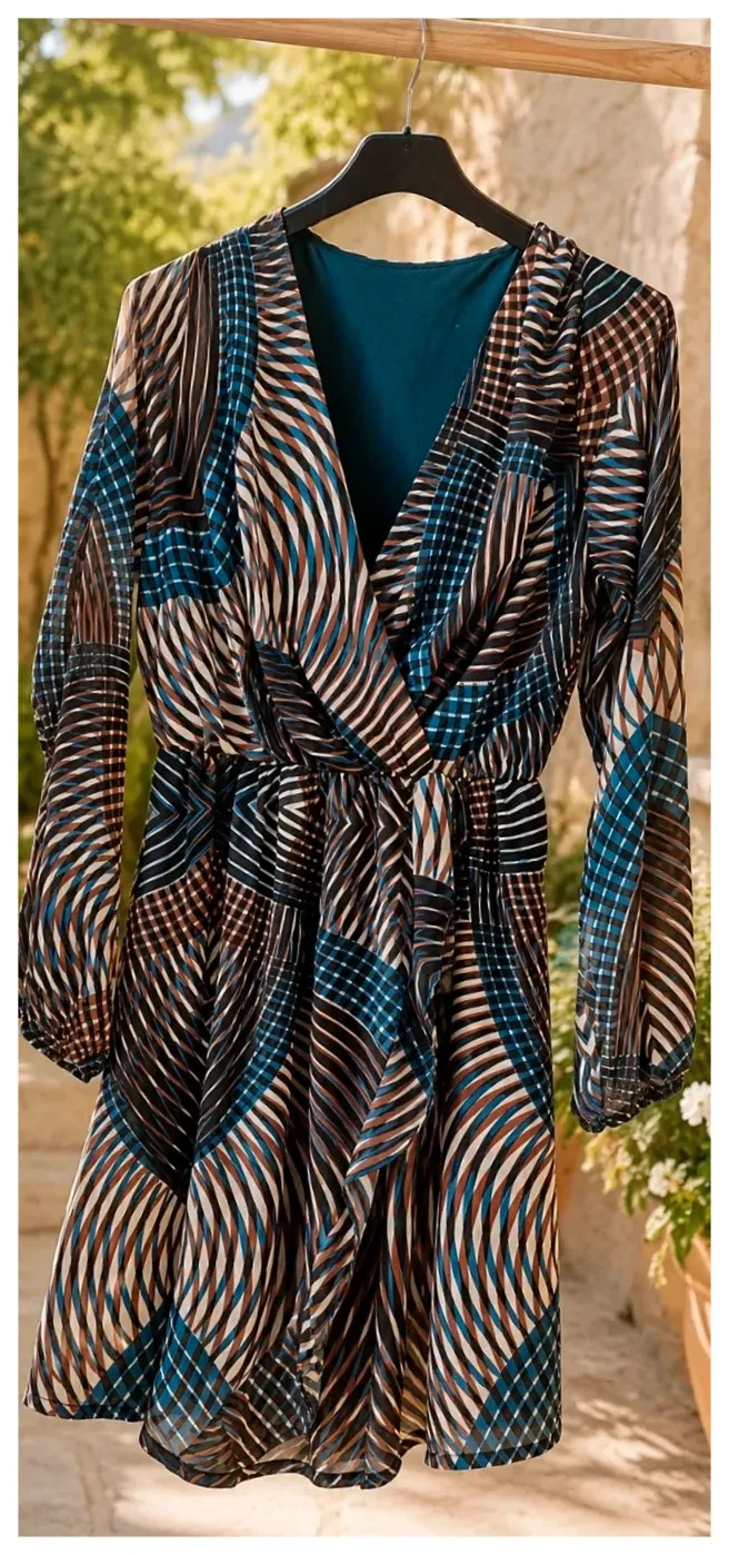 Robe Fluide imprimée cache-cœur
