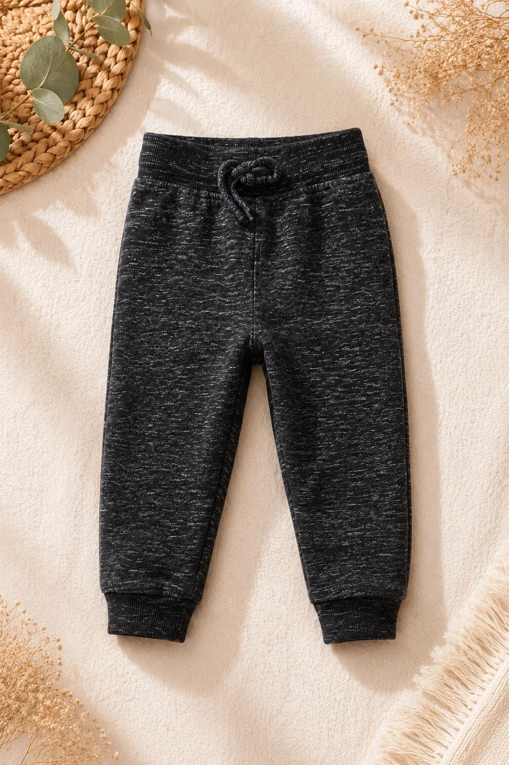Pantalon de jogging bébé gris chiné 🩶 Tout doux et confortable, parfait