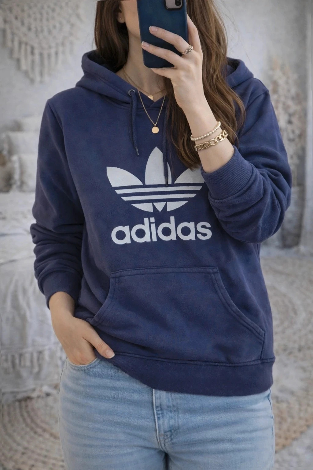 Sweat à capuche adidas violet – Taille 44