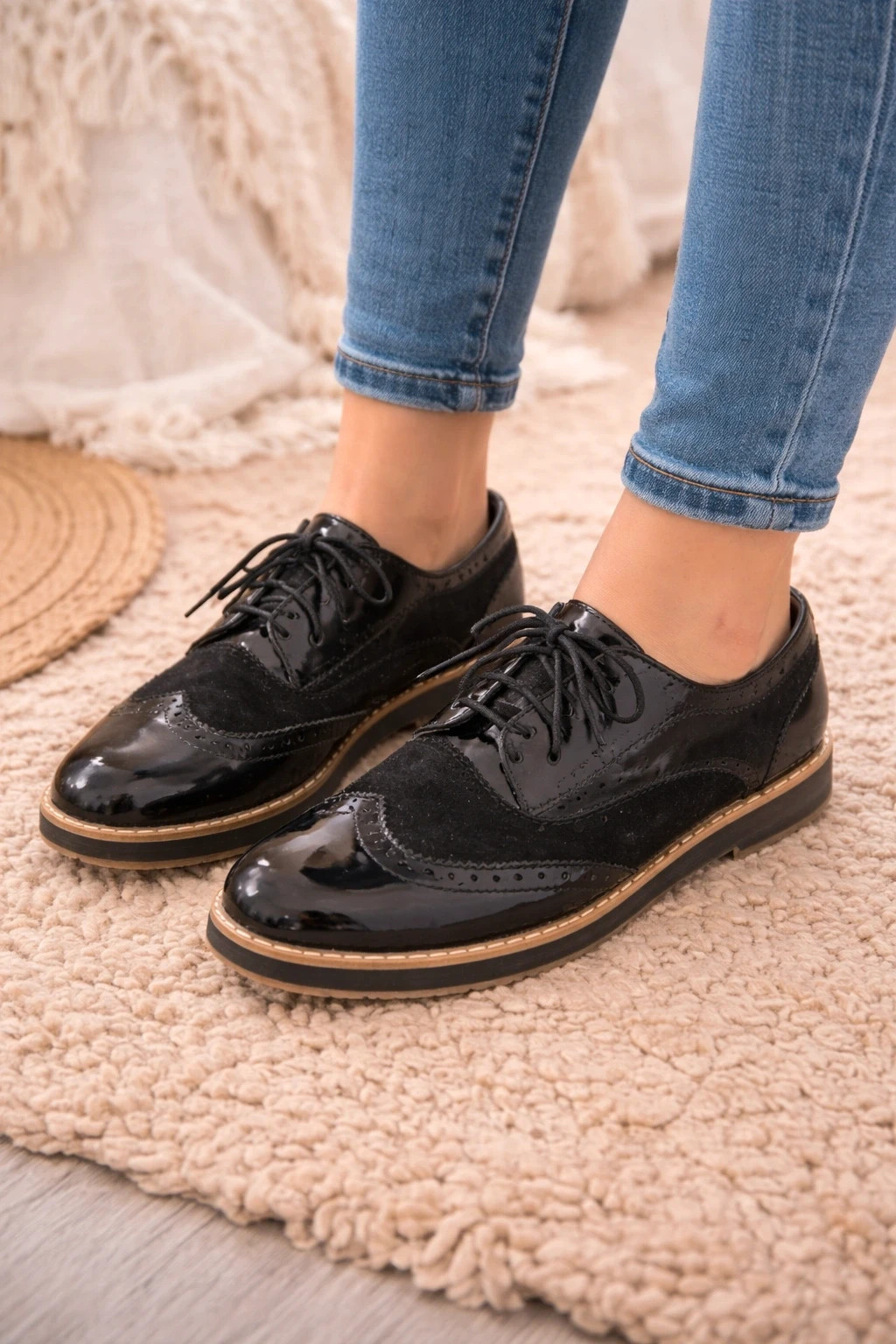 Derbies femme noires vernies Grain de Malice – taille 37