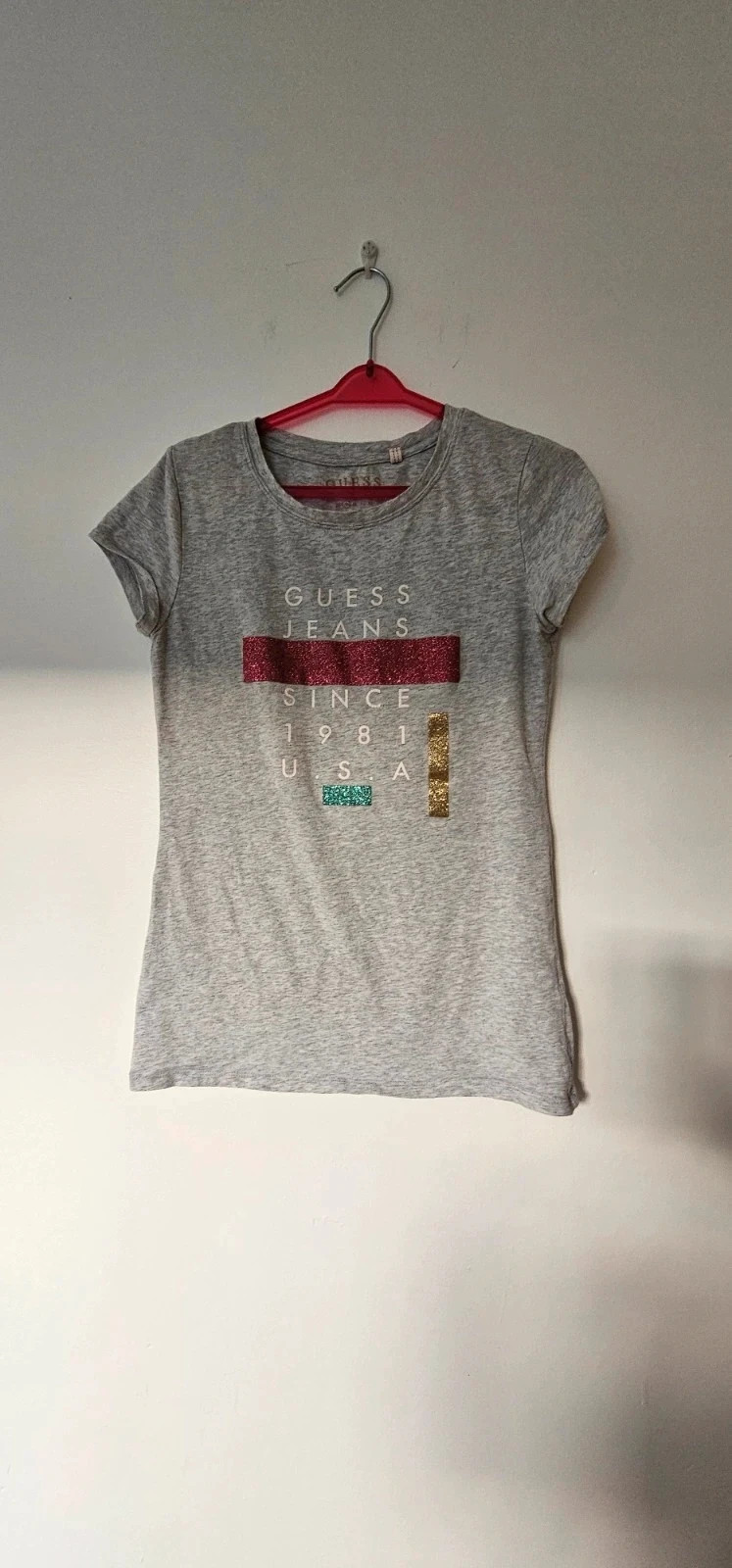 Tee-shirt gris Guess Jeans USA – Taille S – GUESS – taille S / 36 / 8 3