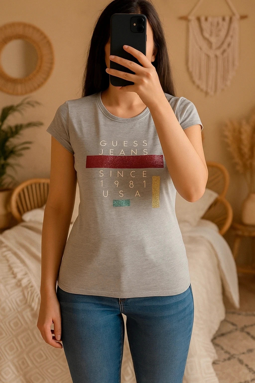 Tee-shirt gris Guess Jeans USA – Taille S
