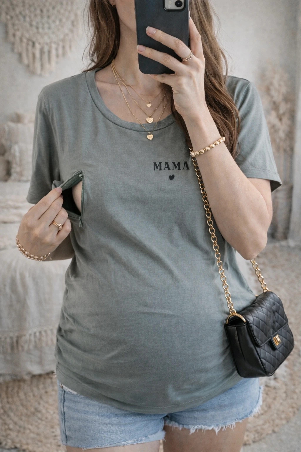 T-shirt Shein “MAMA” gris – Taille S