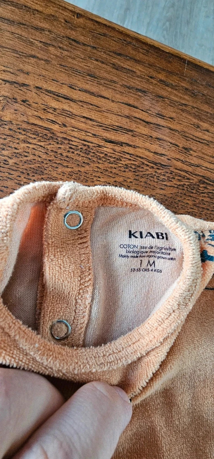 Pyjama bébé 1 mois terracotta à motif tigres - Kiabi – Kiabi – taille 1-3 mois / 56 cm 2