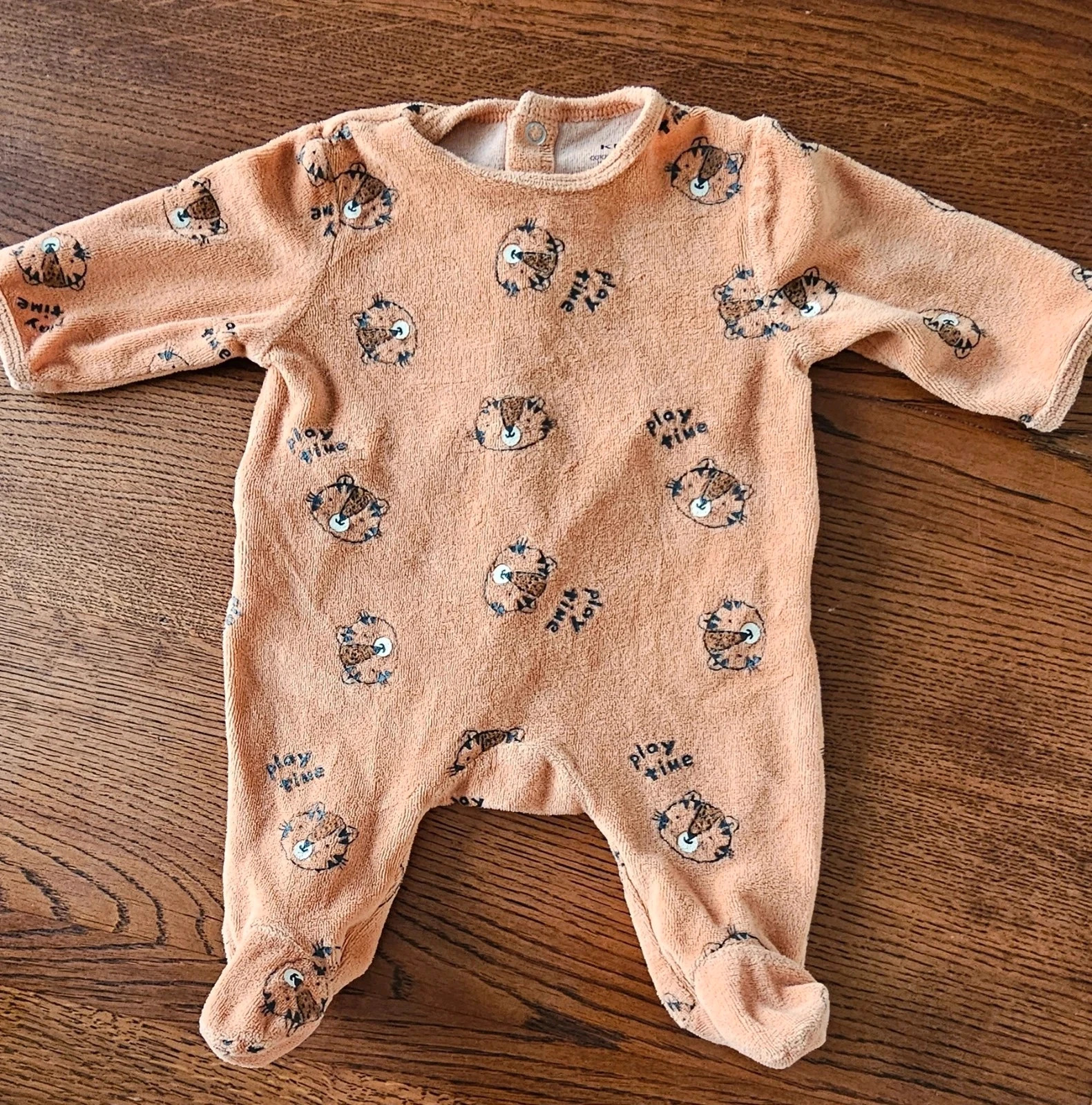 Pyjama bébé 1 mois terracotta à motif tigres - Kiabi