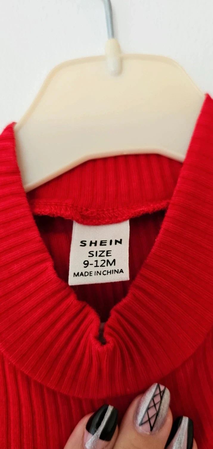 Haut rouge côtelé bébé 9-12 mois (SHEIN) . – Shein – taille 9-12 mois / 74 cm 2