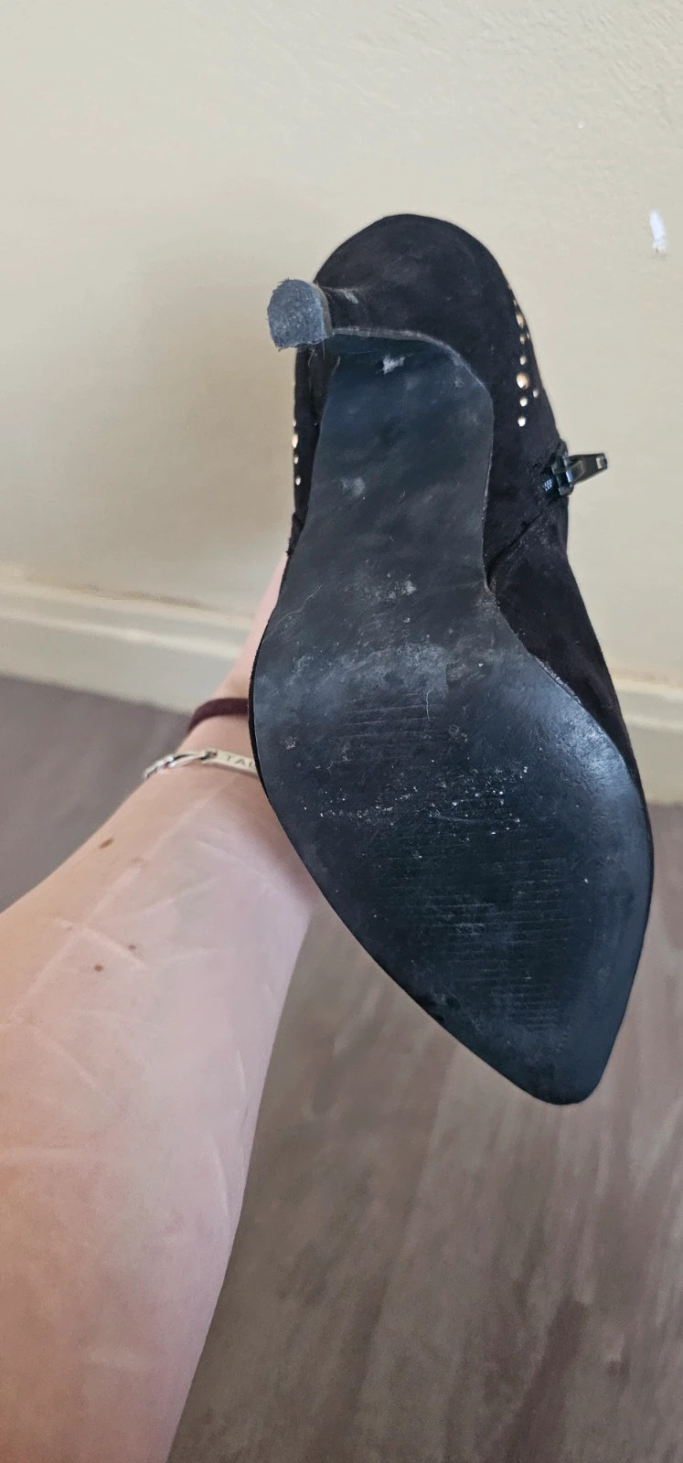 Bottines noires à talons avec clous et strass – style chic – Pimkie – taille 38 5