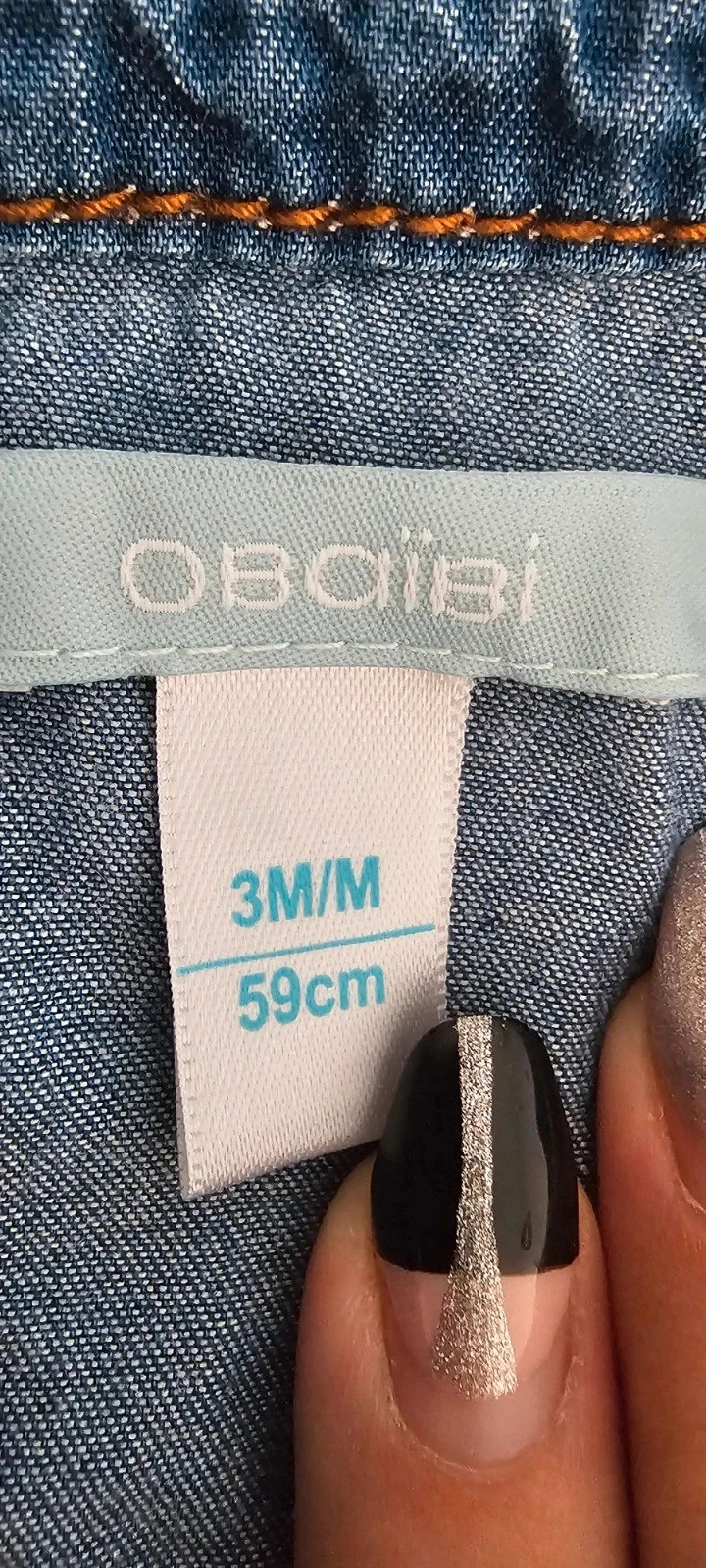 Chemise en jean bébé 3 mois Obaïbi . – Obaïbi – taille 3-6 mois / 62 cm 2
