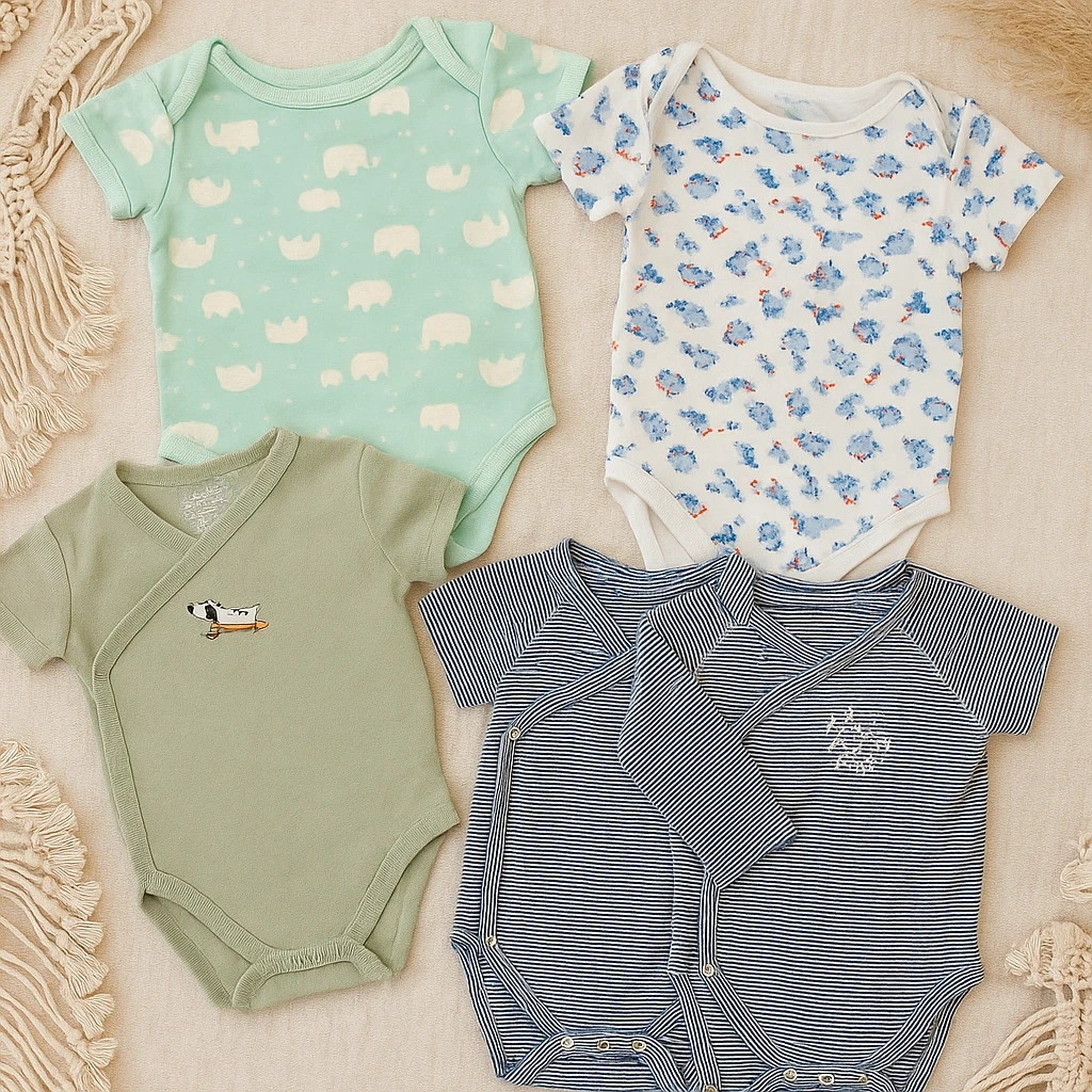 Lot de 5 bodies bébé garçon manches courtes – Taille 3 mois