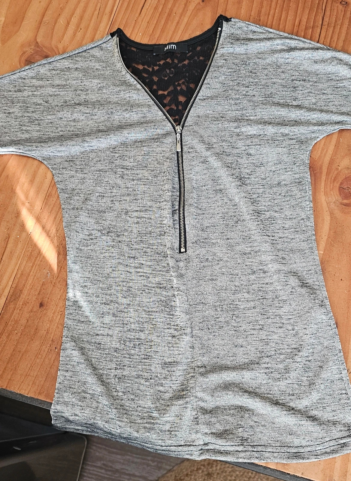 Haut gris MIM col zippé – Taille XS – Mim – taille XS / 34 / 6 2