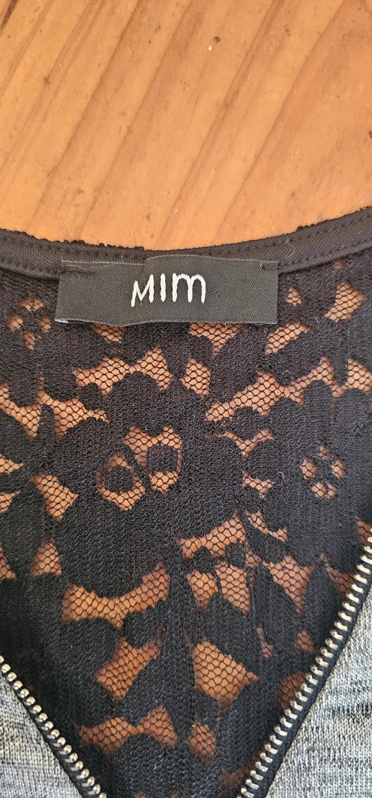 Haut gris MIM col zippé – Taille XS – Mim – taille XS / 34 / 6 4