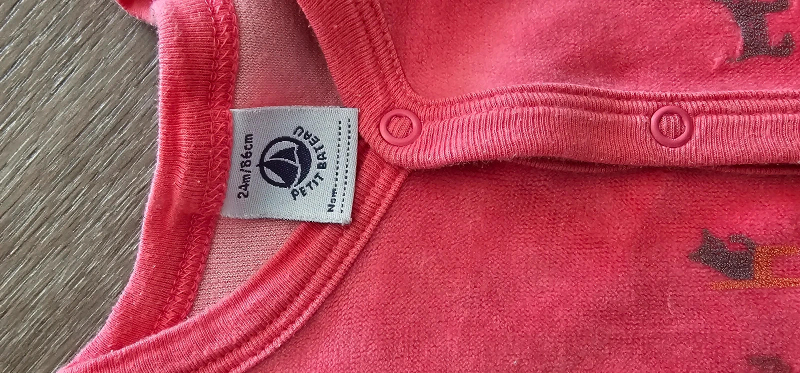 Pyjama velours Petit Bateau rose – 24 mois – Petit Bateau – taille 24-36 mois / 92 cm 2
