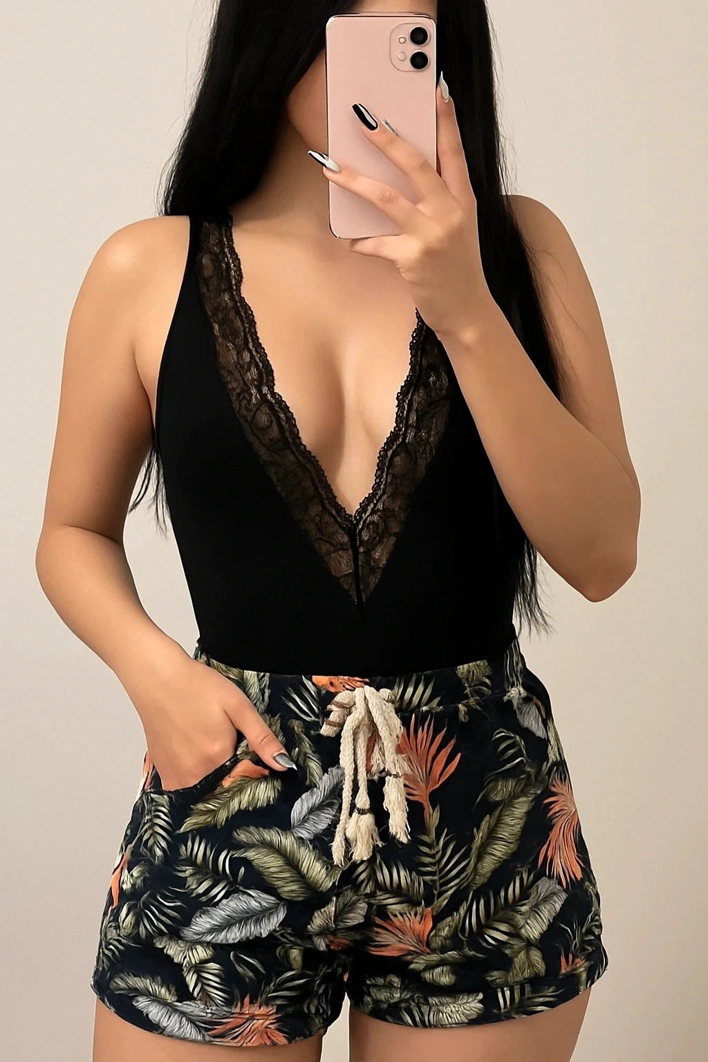 Short fleuri tropical L/XL