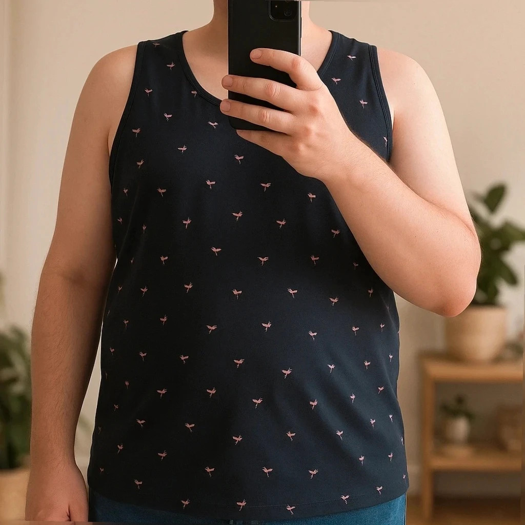 Débardeur Bleu marine oiseaux – kiabi – Taille XXL