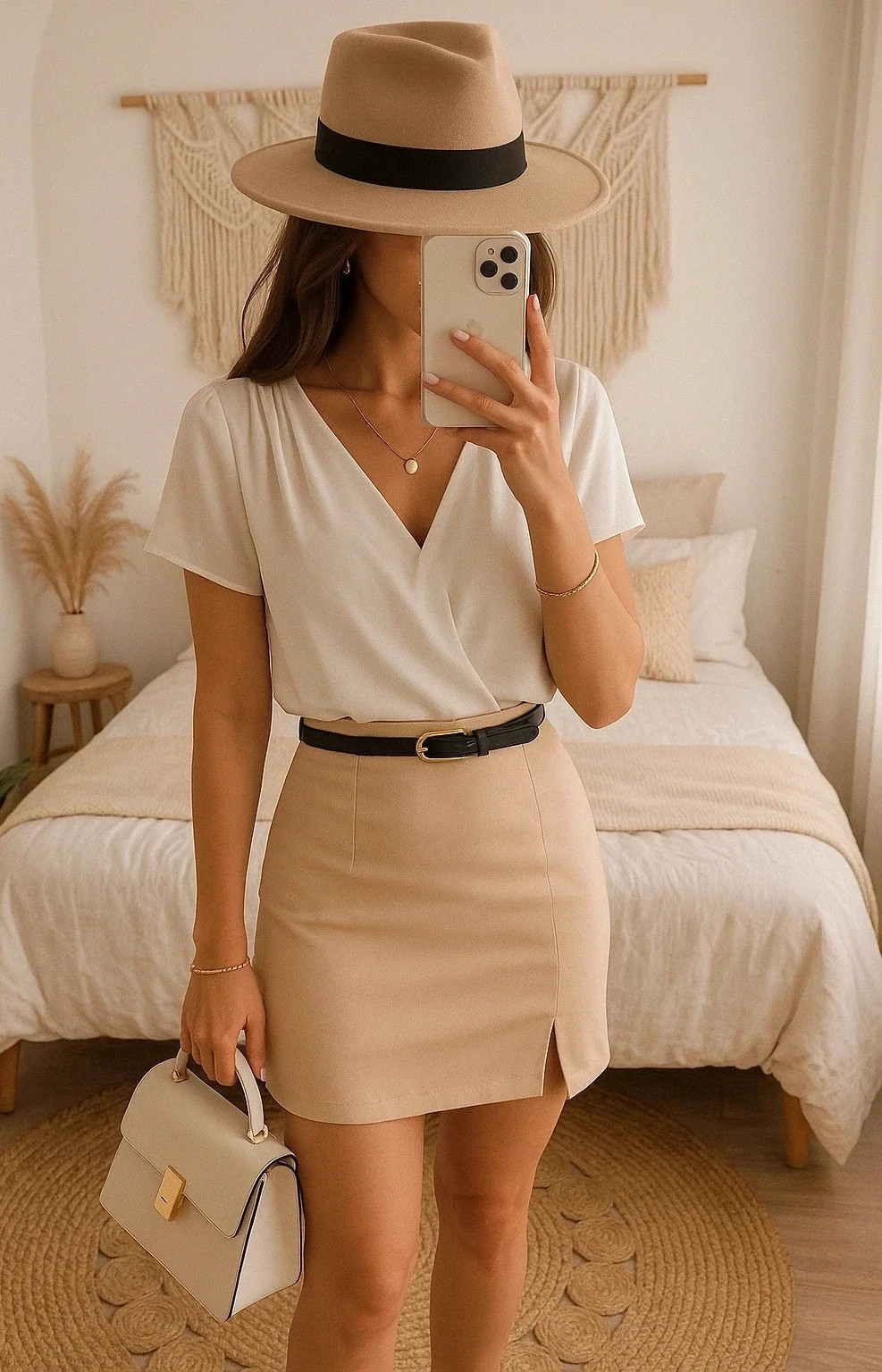 Jupe nude Perfect Stranger taille 6 – High Waist Mini Skirt .