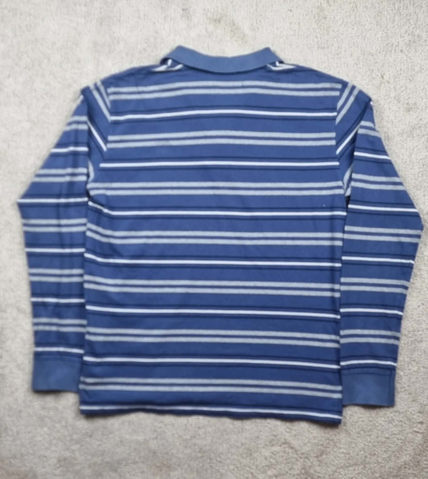 Polo woolrich rayas azules blancas 2