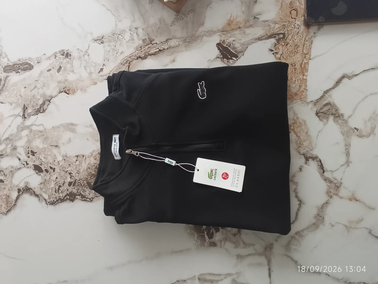 Sweat col zippé noir Lacoste – Lacoste – taille XL 3