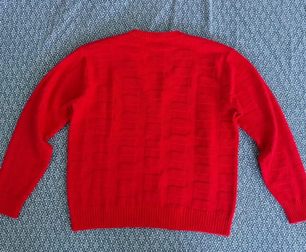 Gilet cardigan Lacoste rouge à boutons – Lacoste – taille L 3