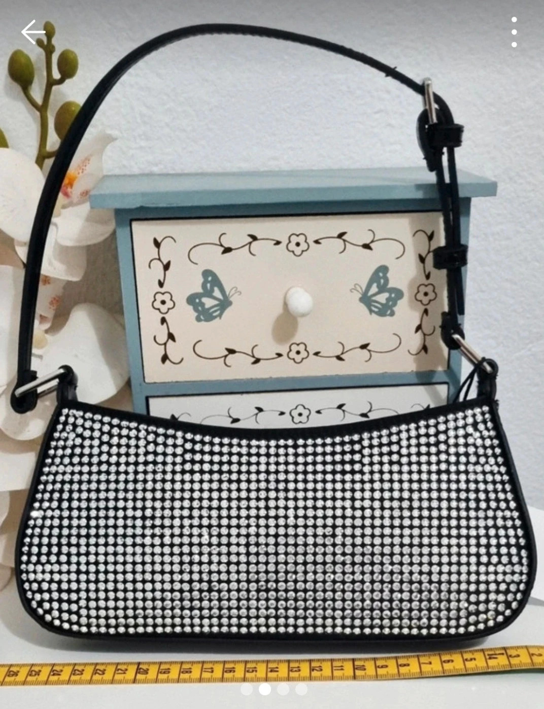 Mango bolso de hombro negro y brillos – Mango 3