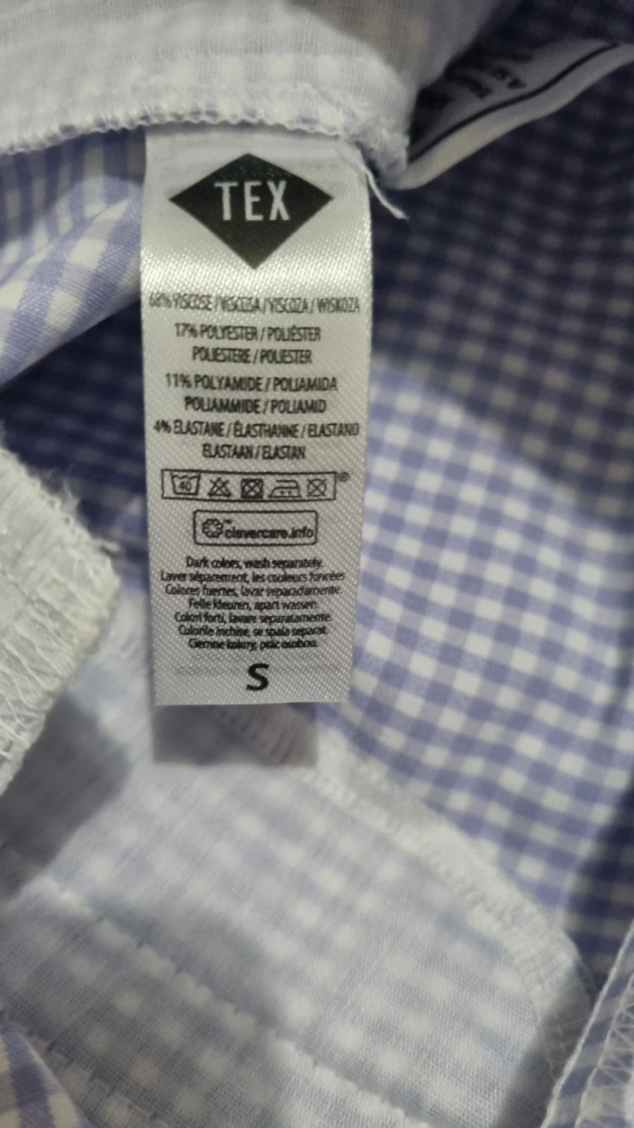 💜Pantalón cuadro vichy Malva💜 – TEX – taille S / 36 / 8 5