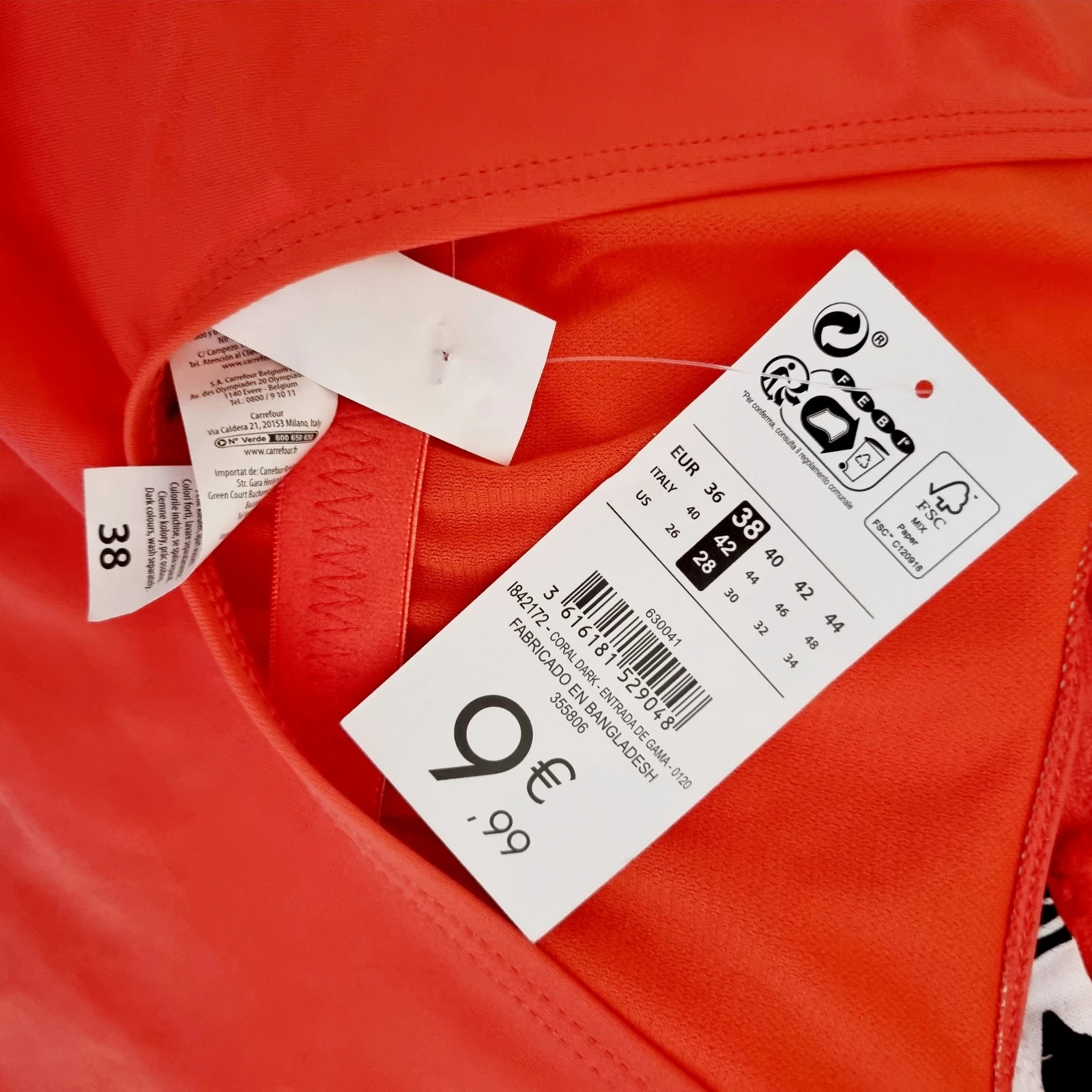 Bañador con motivos tono coral – TEX – taille M / 38 / 10 4