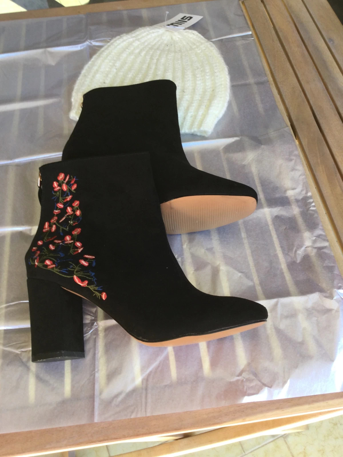 Botines de ante negro con estampado 🌷 – Sfera – taille 37 2
