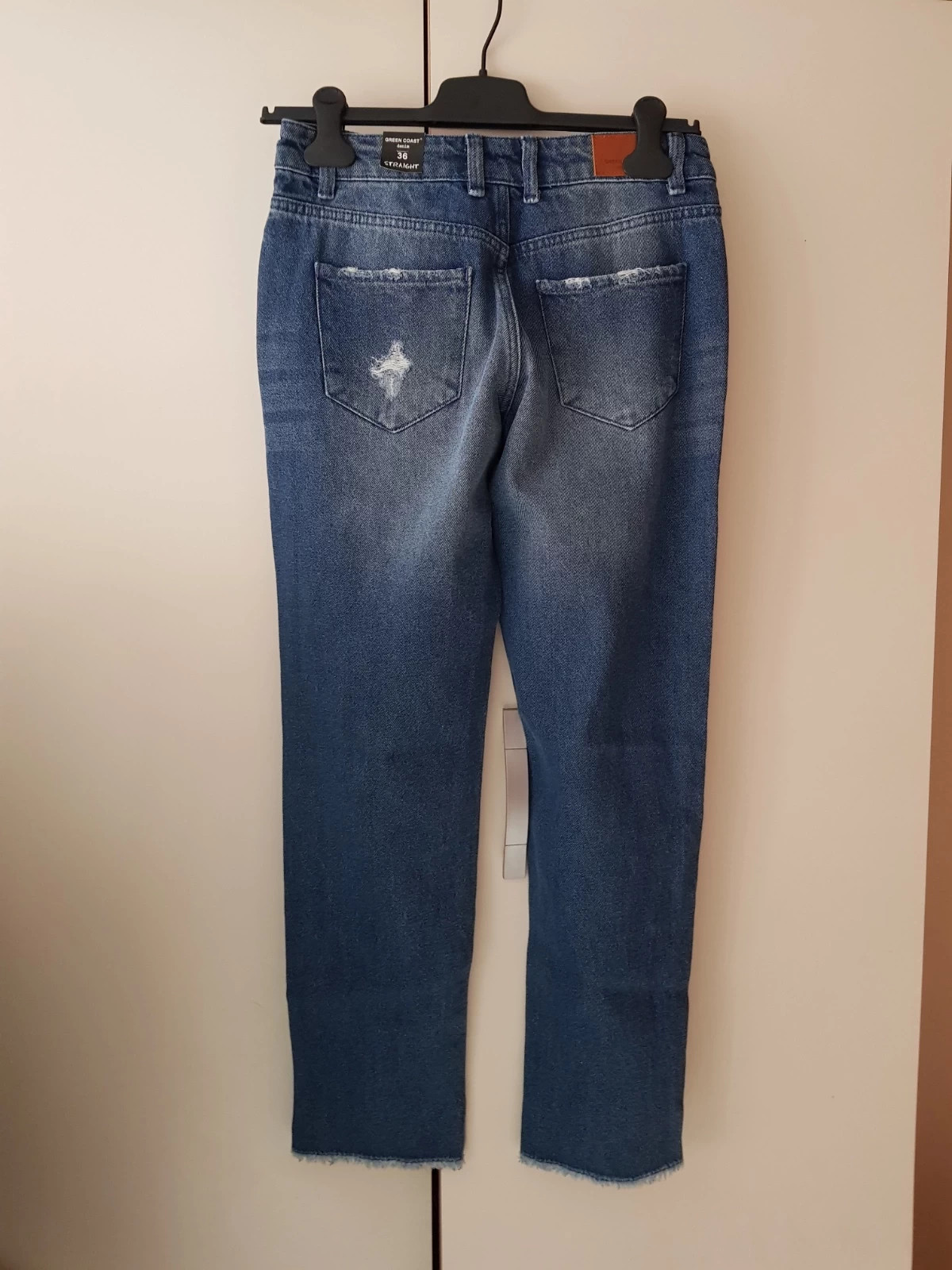 Vaquero straight con mensaje👖 – Green Coast – taille S / 36 / 8 2