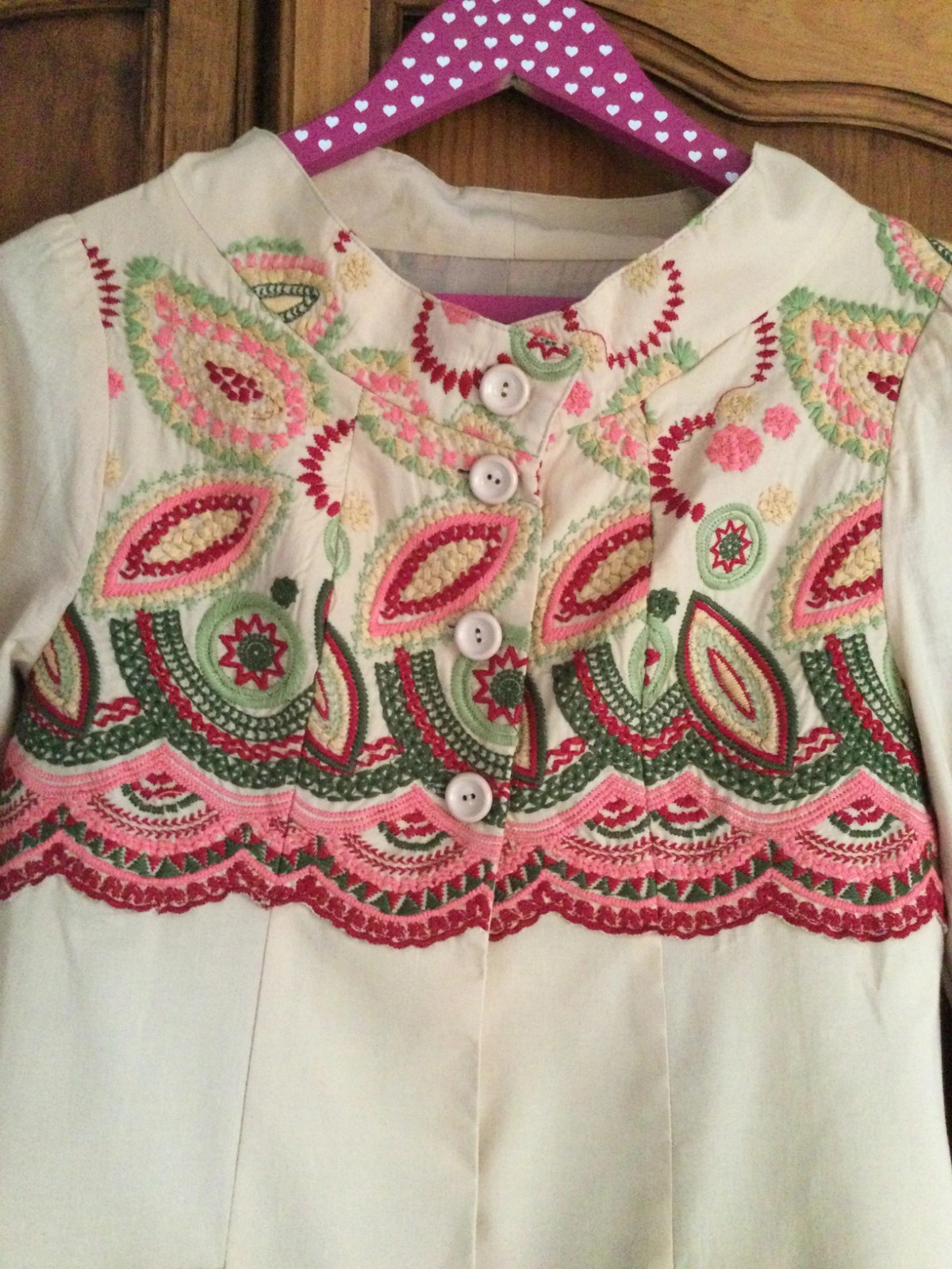 Chaqueta entretiempo larga bordada – taille S / 36 / 8 4
