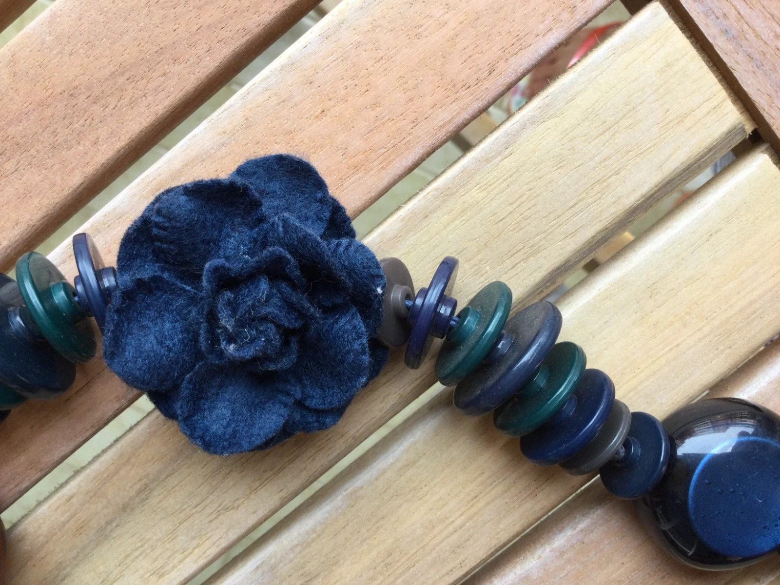 Collar azul con rosas🌹 2