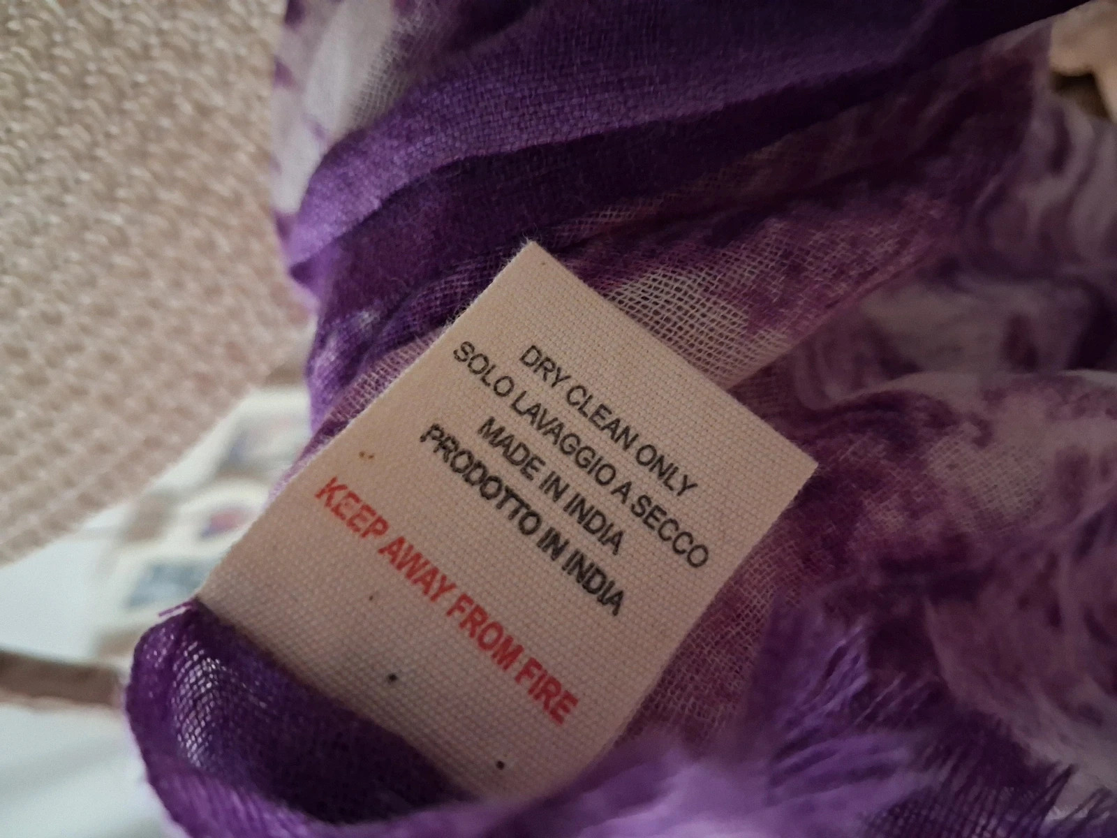 Foulard vieux rose violine