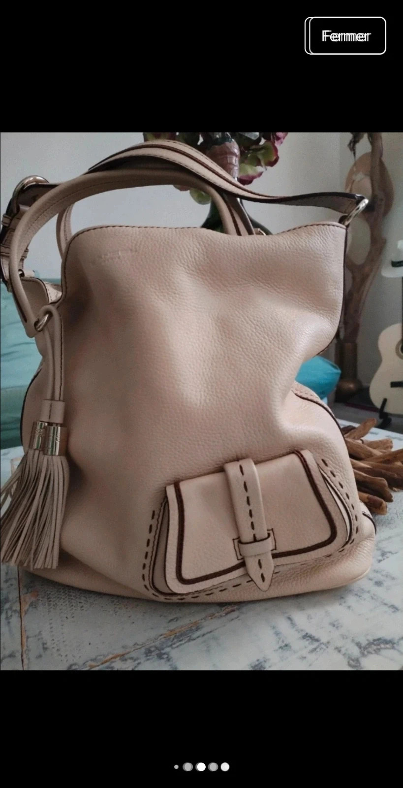 Sac lancel Premier Flirt cuir ecru – Lancel 4