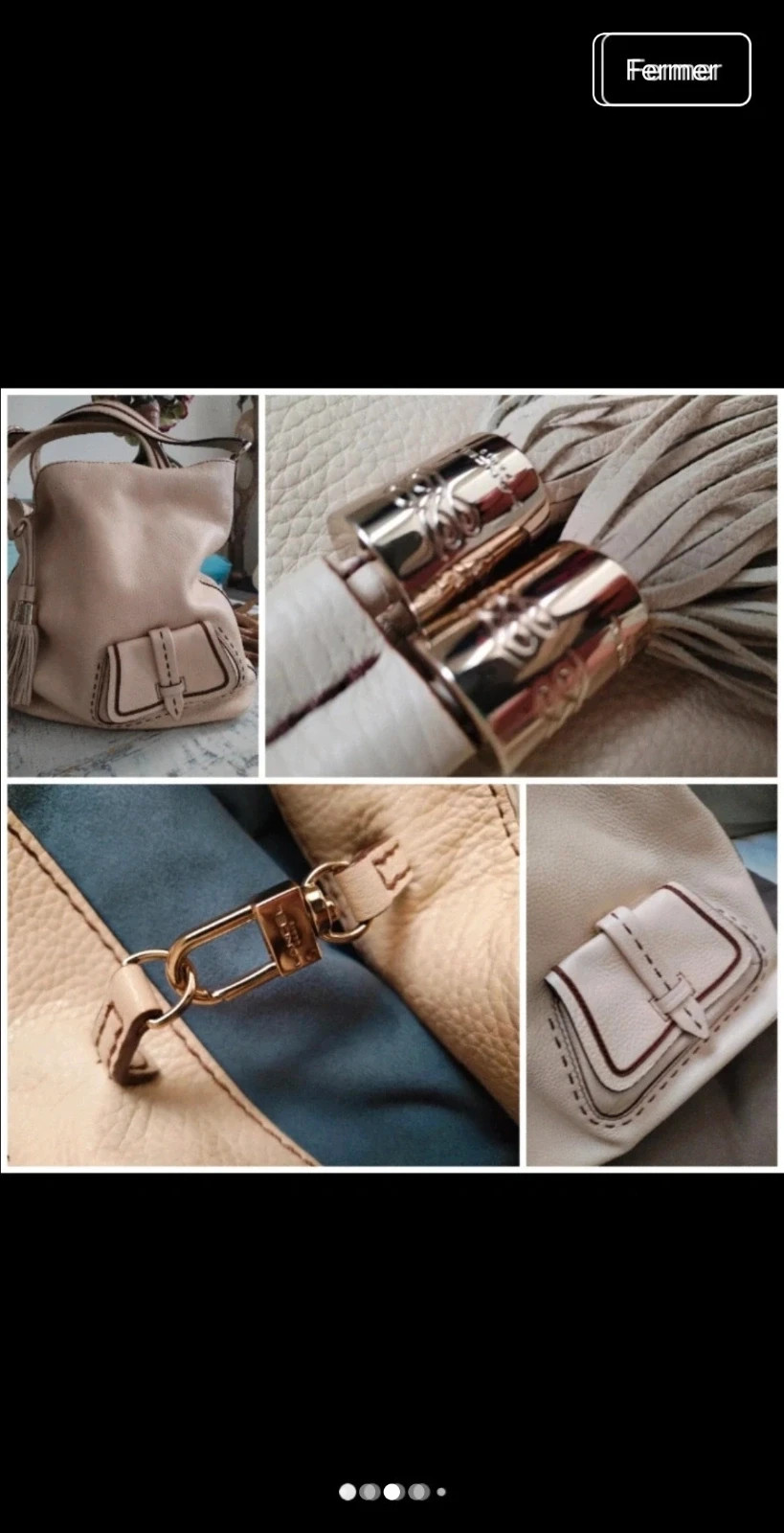 Sac lancel Premier Flirt cuir ecru