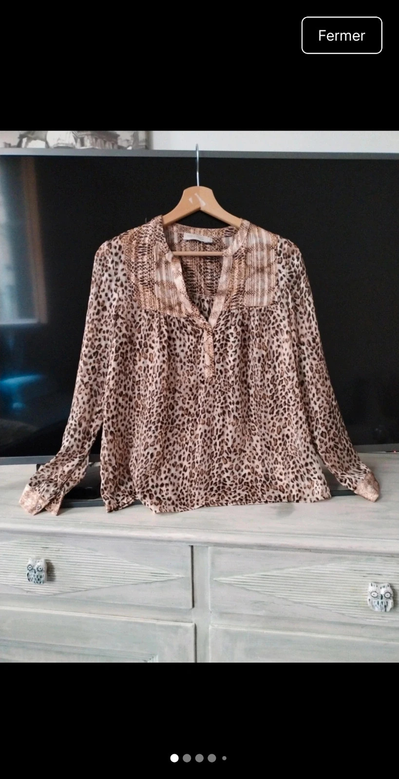 Blouse effet léopard – See U Soon – taille XS / 34 / 6 4