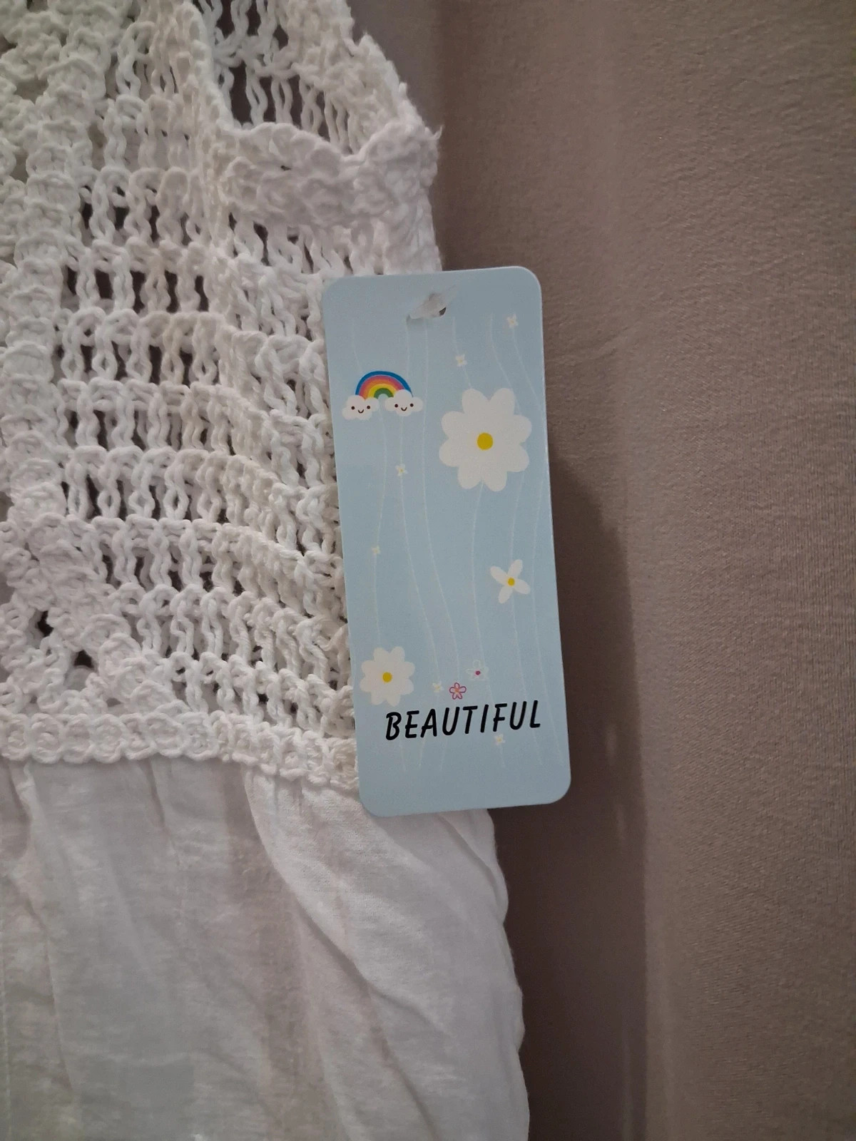 Débardeur blanc broderie crochet – Made In Italy – taille Taille unique 5