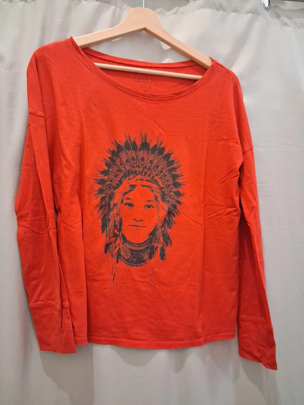 T shirt manches longues coton rouge – Swildens – taille M / 38 / 10 4