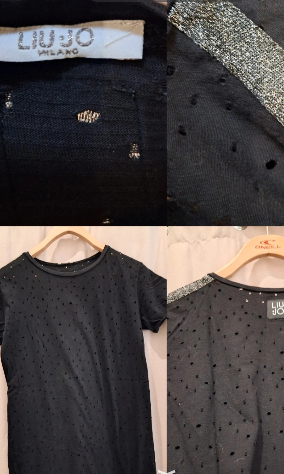 T shirt noir troué Liu jo