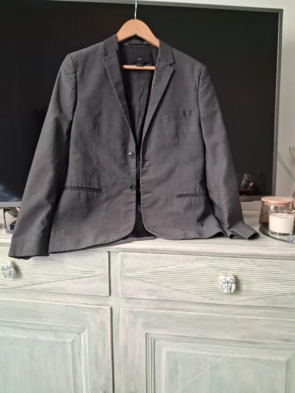 Veste blazer grise liseré noir – H&M – taille L / 40 / 12 2