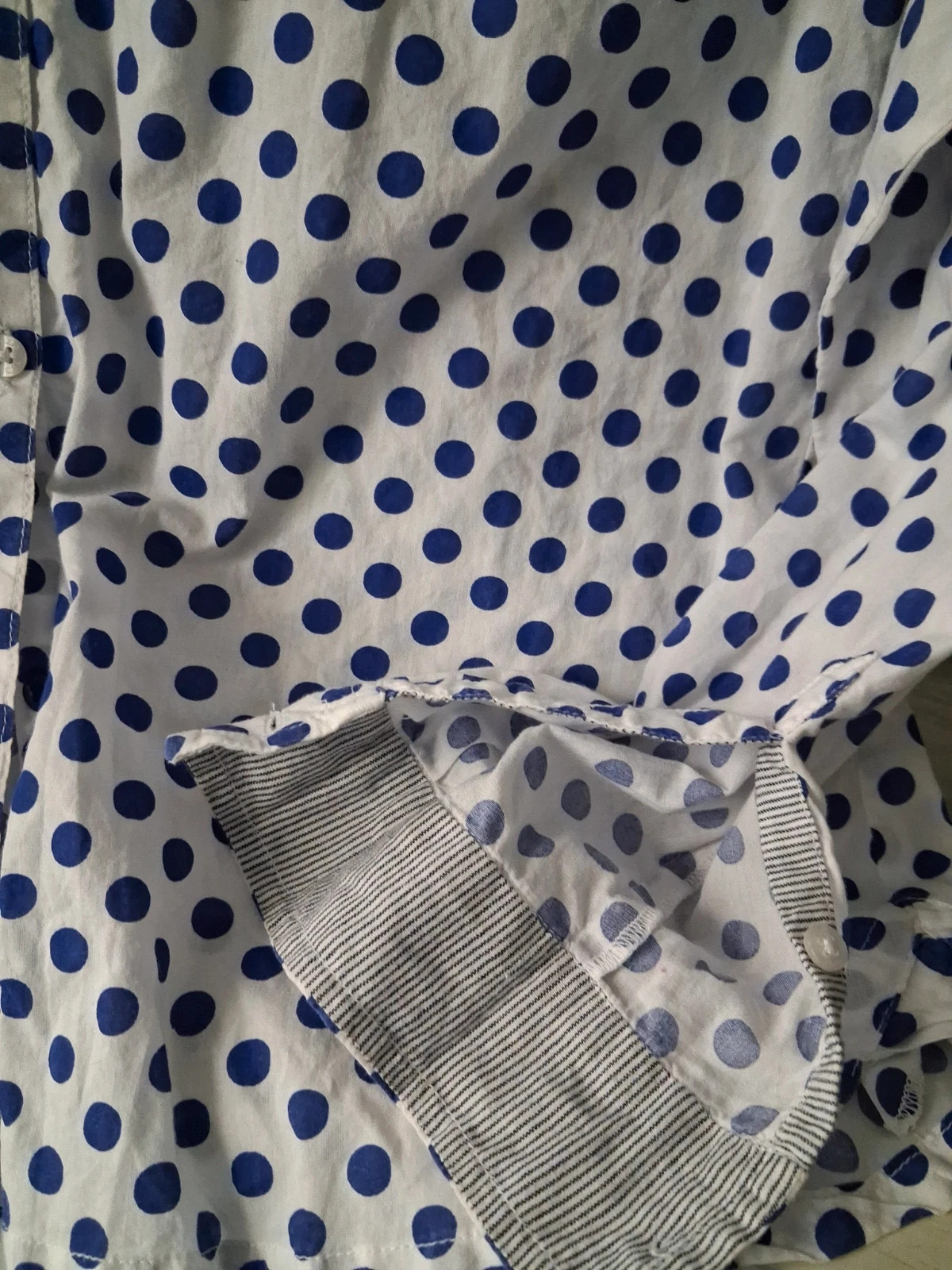 Chemise pois bleu coton – Little Marcel – taille M / 38 / 10 2