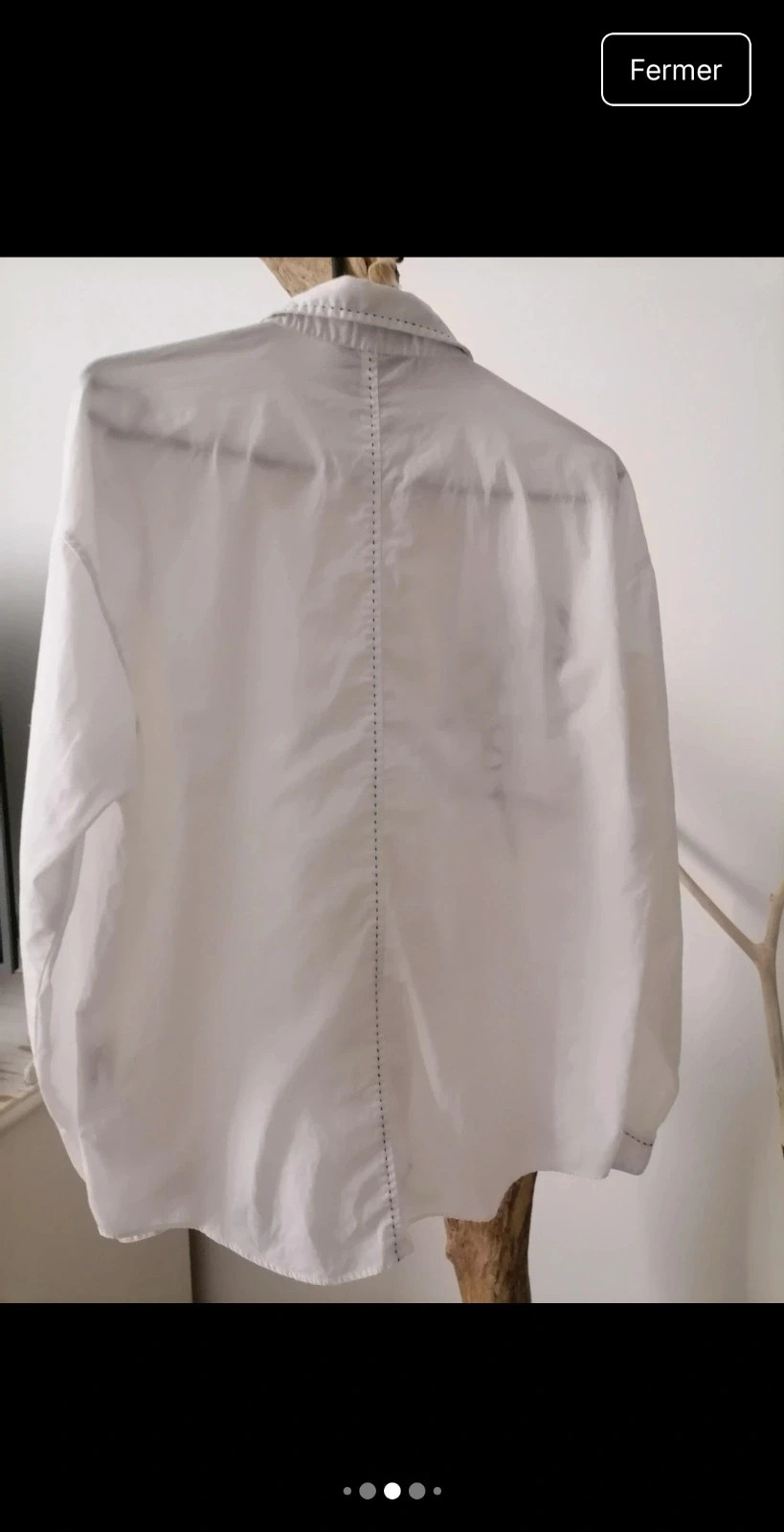 Chemise blanche broderie noire – Family & Co – taille M / 38 / 10 2