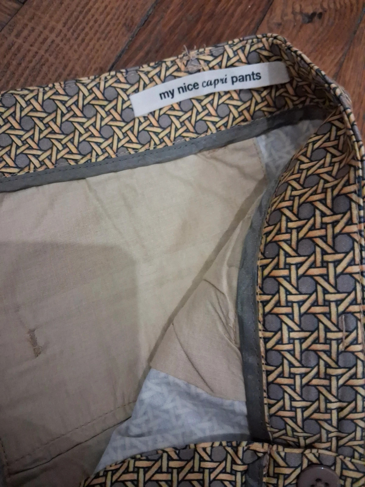 Pantalon imprimé moutarde – Nice Things – taille XL / 42 / 14 3