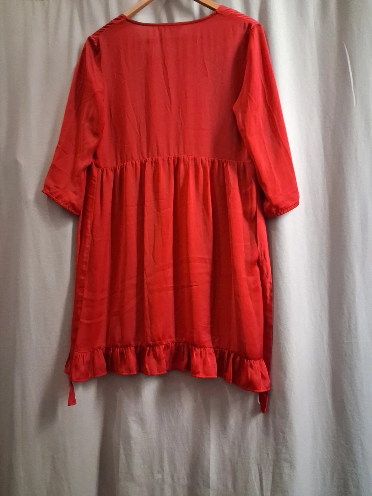 Robe tunique rouge flamboyant volants Axara – Axara – taille L / 40 / 12 3