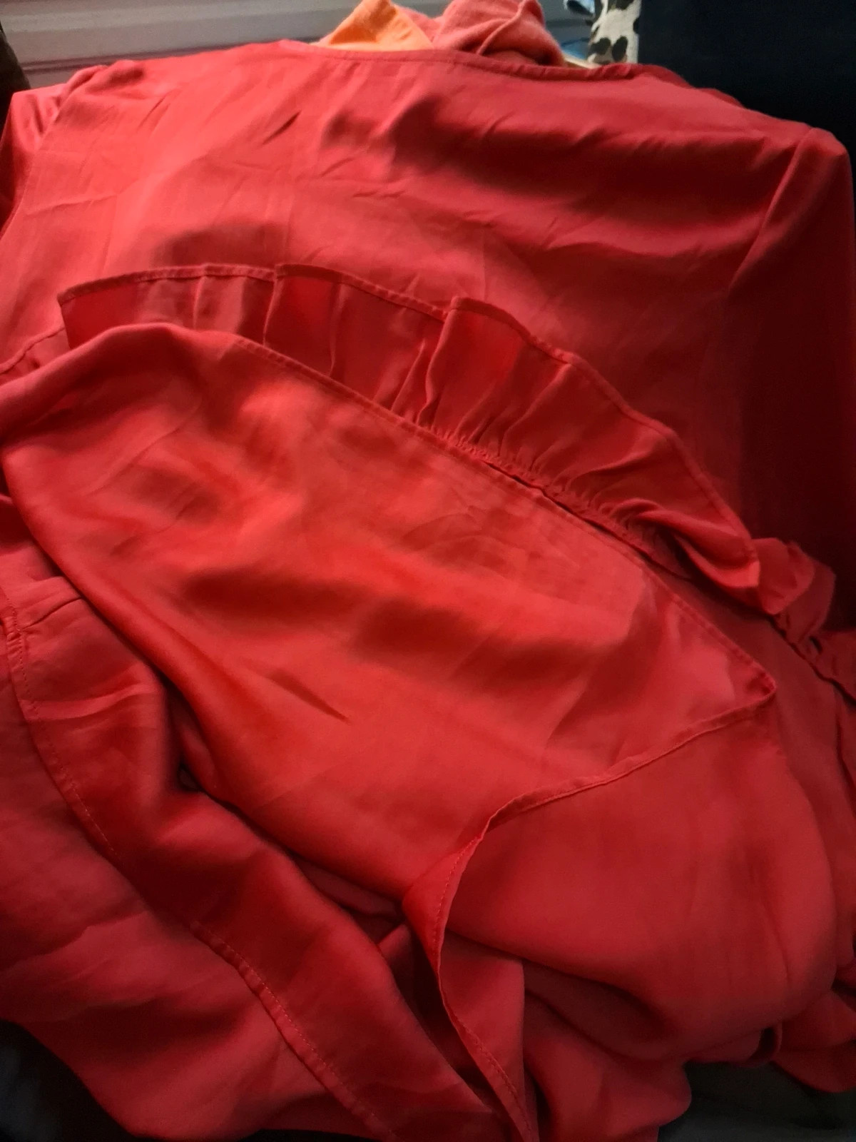 Robe tunique rouge flamboyant volants Axara – Axara – taille L / 40 / 12 4