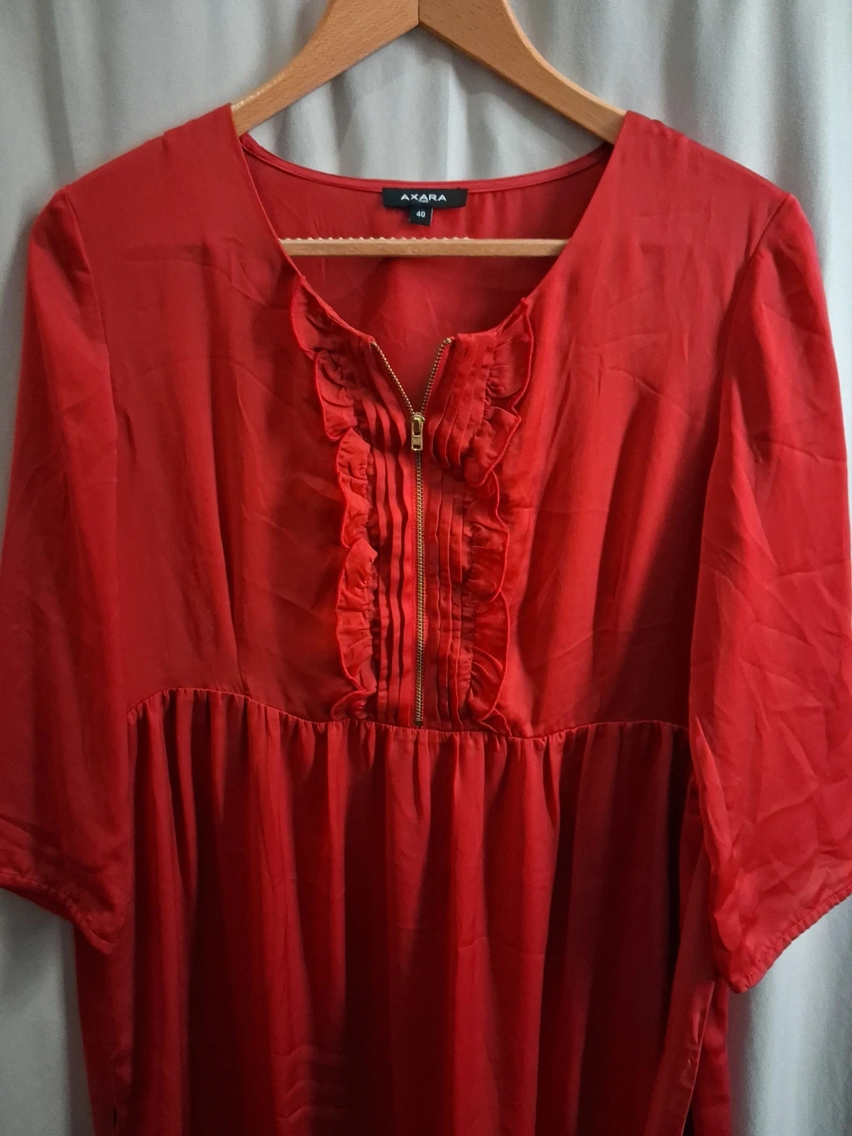 Robe tunique rouge flamboyant volants Axara – Axara – taille L / 40 / 12 2