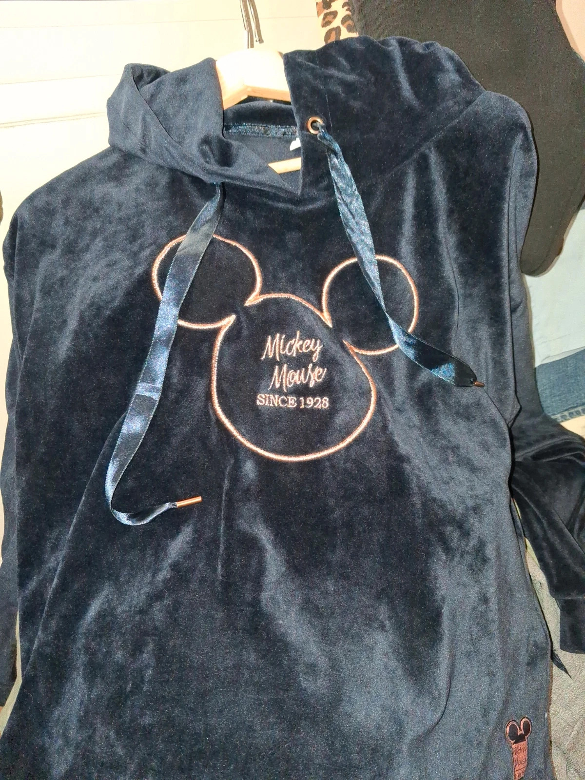 Sweat hoddie Mickey velours marine