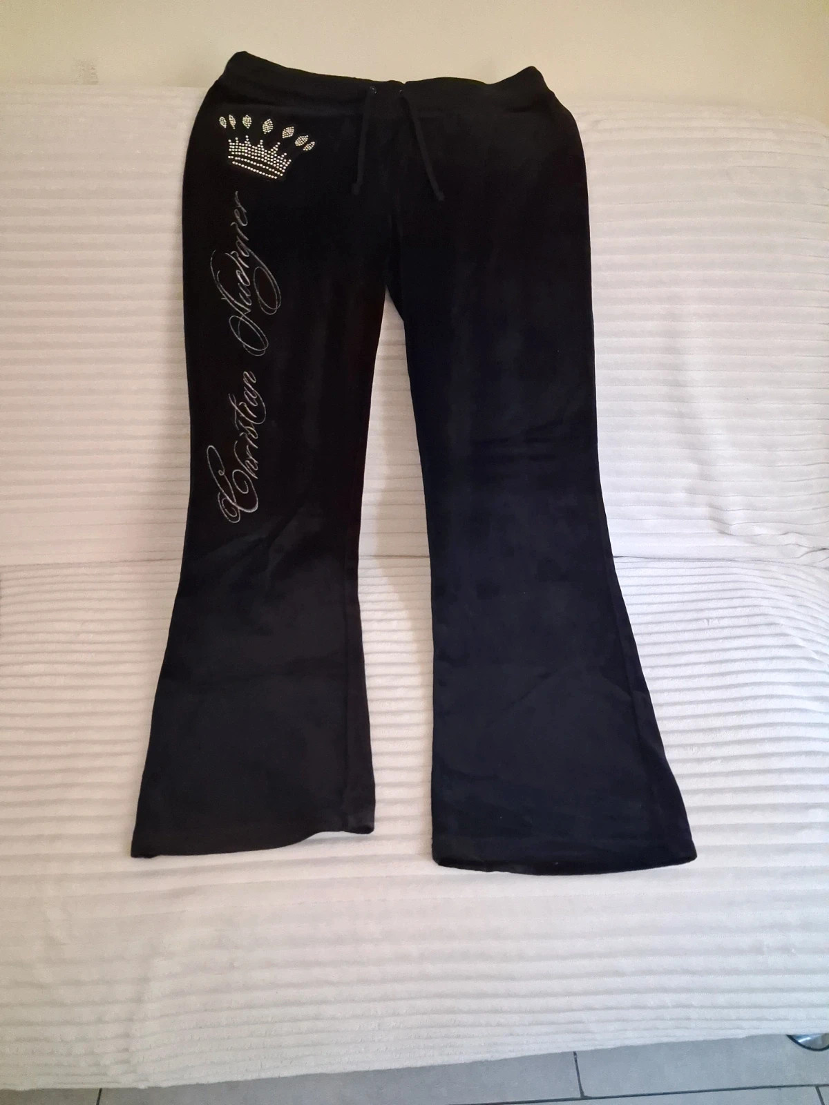 Jogging velours noir Christian Audigier authentique – Christian Audigier – taille XL / 42 / 14 5