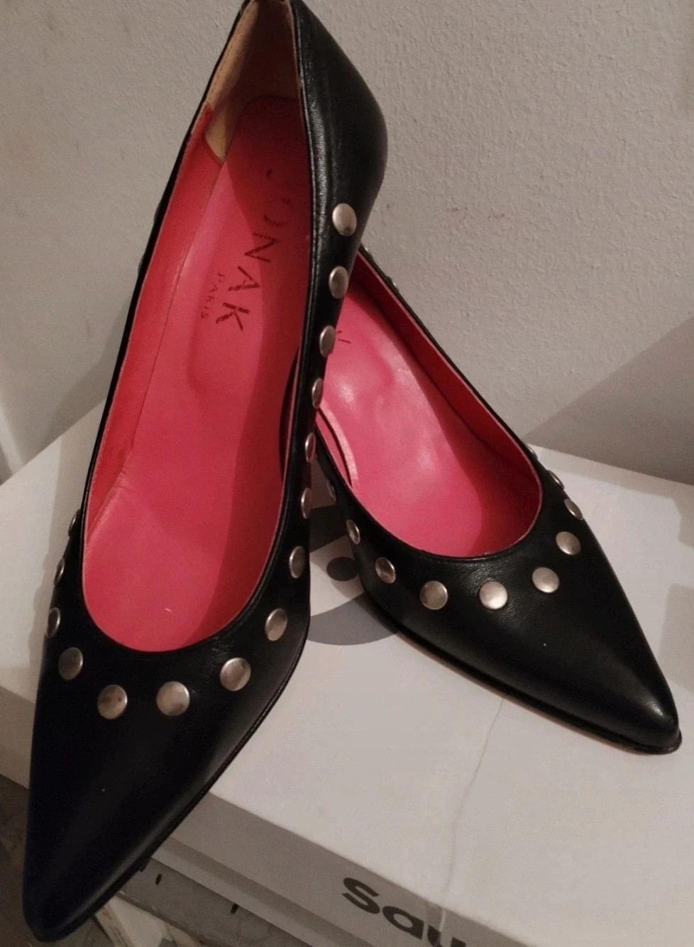 Escarpins noir cuir Jonack rock