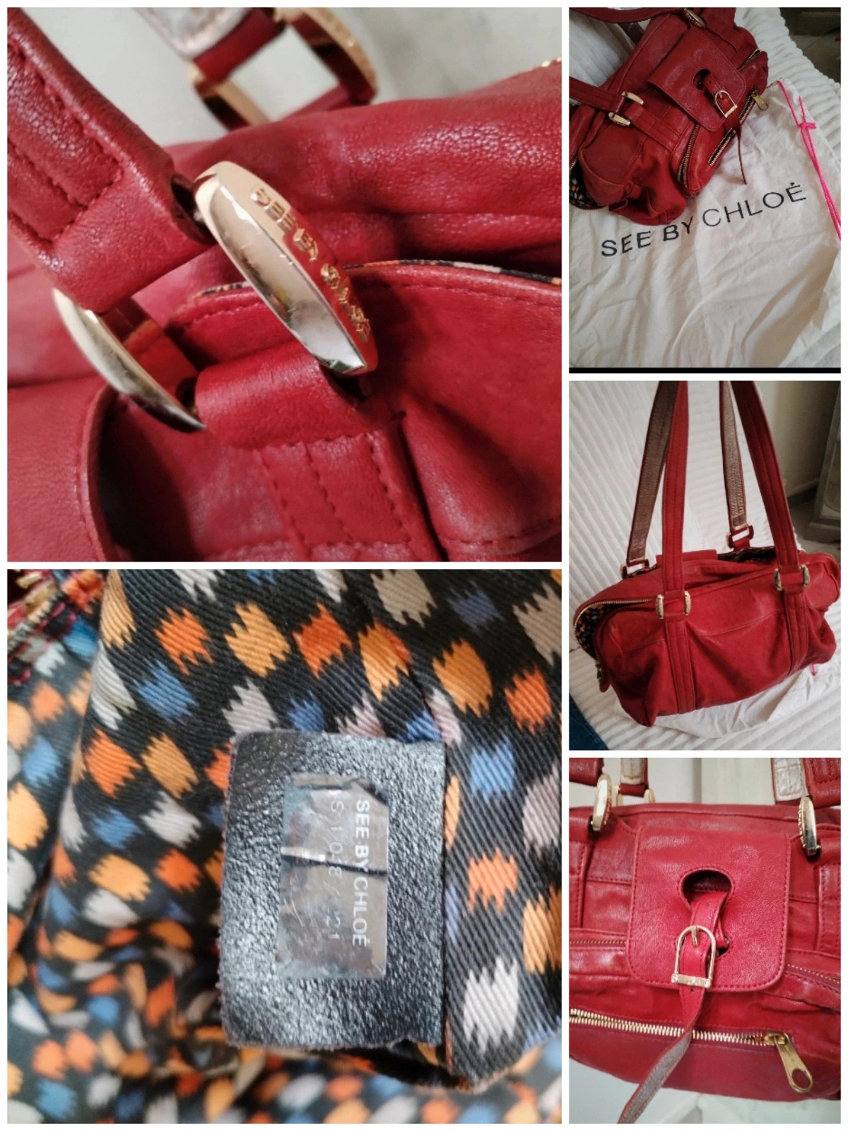 See by Chloé sac cuir rouge