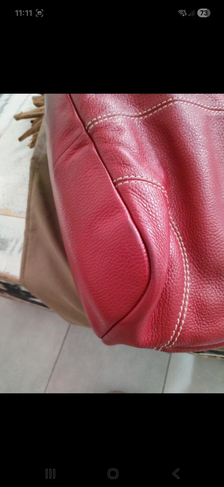 Sac Lancel rouge bordeaux cuir 2