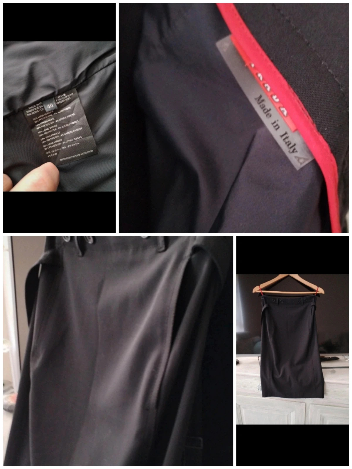 Jupe crayon noire Prada authentique